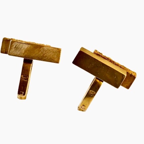 14K Yellow Gold Heavy Mens Cufflinks Signed PC 21 grams - Picture 12 of 15